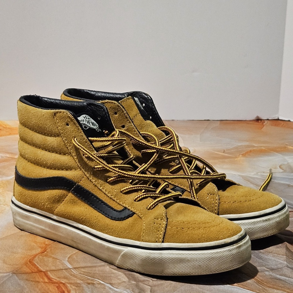 Vans SAMPLE Sk8-Hi Mens 5.5 Tan Brown Suede High Top Skate Shoes Rare